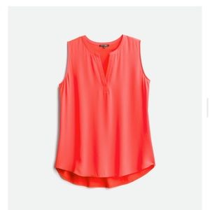 Coral sleeveless blouse